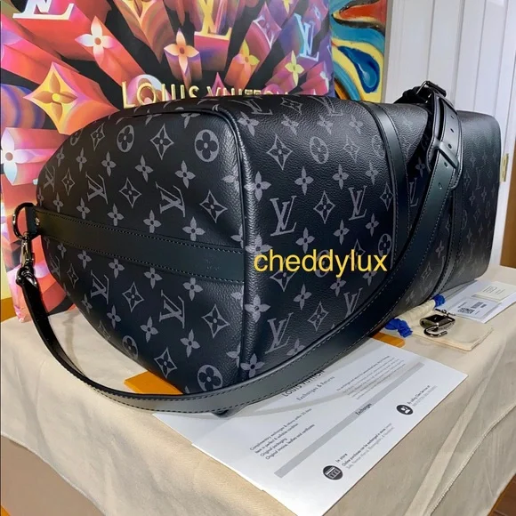 🖤🖤🖤AUTHENTIC LV KEEPALL BANDOULIÈRE 45 ECLIPSE - Picture 6 of 14